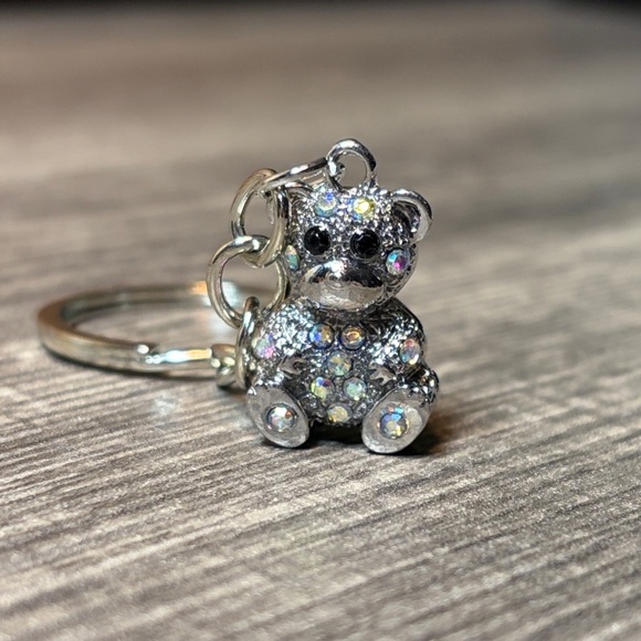 🌹5 for $25🌹Sparkling Silver Bear Keychain - Picture 2 of 7